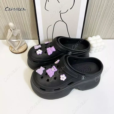 CAPUBEW Dép Lỗ Nữ Gắn Hoa Eva Dễ Tháo Đế Mềm Chống Trượt Thoáng Khí - 272k