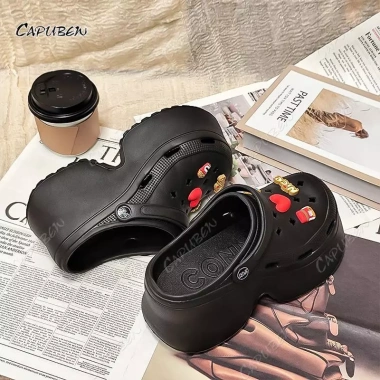 CAPUBEW Dép Lỗ Nữ Gắn Hoa Eva Dễ Tháo Đế Mềm Chống Trượt Thoáng Khí - 272k