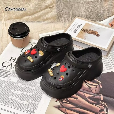 CAPUBEW Dép Lỗ Nữ Gắn Hoa Eva Dễ Tháo Đế Mềm Chống Trượt Thoáng Khí - 272k