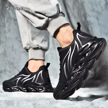CAPUBEW Giày Thể Thao Chạy Bộ Nam Đen Nhẹ Thiết Kế Ngọn Lửa Thoáng Khí Dệt Kim - 209k 9 CAPUBEW Giày Thể Thao Chạy Bộ Nam Đen Nhẹ Thiết Kế Ngọn Lửa Thoáng Khí Dệt Kim - 209k 9