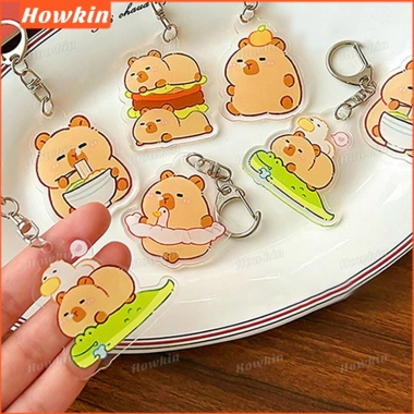 Capybara móc khóa acrylic cá heo, mặt dây chuyền học sinh, schoolbag, túi bút chì - 20.6k