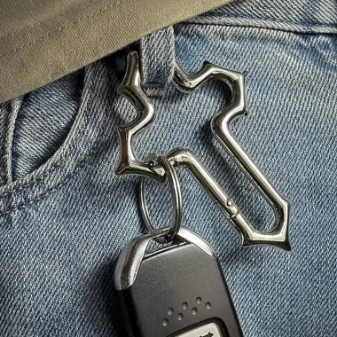 Carabiner Y2K Punk Star Hình Bầu Dục Móc Khóa Xe, Ba Lô Gothic, Giá 34.650₫
