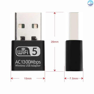 Card mạng không dây USB AC1.300Mbps 2.4G/5G RTL8.812 - Tốc độ cao, giảm giá 340k