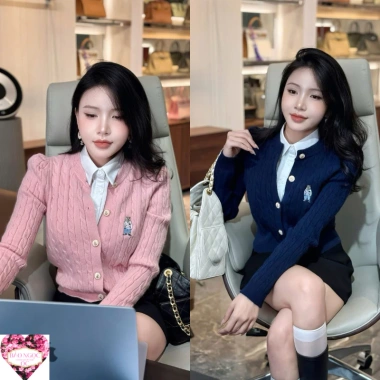Cardigan Áo Dài Len Thêu Gấu Khuy Dày Dặn, Form Đẹp Freesize, Phong Cách Nhẹ Nhàng, Mềm Mịn – Giá 380.000 VND