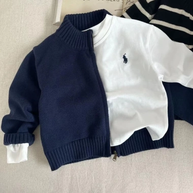 Cardigan Bé Trai 2-6 tuổi Sọc Đan Mùa Thu Thoáng Khí Nhẹ - Giá 249.201₫ Khuyến mại 3