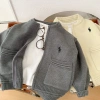 Cardigan Dây Kéo Bé Trai 2-6Y Thu Đông Thiên Nhiên, Thoáng Khí Nhẹ, Thời Trang