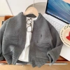 Cardigan Dây Kéo Bé Trai 2-6Y Thu Đông Thiên Nhiên, Thoáng Khí Nhẹ, Thời Trang 2