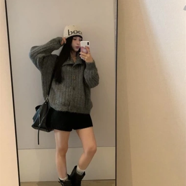 Cardigan Mùa Đông Hàn Quốc Cổ Cao Nút Sừng - Áo Len ấm áp, giảm giá 22% chỉ 135k 7