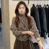 Cardigan nữ cổ rùa Hàn Quốc mùa thu đông dệt kim dày mềm mại giữ nhiệt