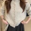Cardigan nữ cổ rùa Hàn Quốc mùa thu đông dệt kim dày mềm mại giữ nhiệt 4