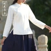 Cardigan Tay Dài - Vải Lanh Cotton Hình Chữ Thập, Cách Trung Hoa, 251.640 VND