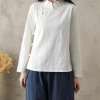 Cardigan Tay Dài - Vải Lanh Cotton Hình Chữ Thập, Cách Trung Hoa, 251.640 VND 3
