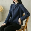 Cardigan Tay Dài - Vải Lanh Cotton Hình Chữ Thập, Cách Trung Hoa, 251.640 VND 4