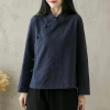 Cardigan Tay Dài - Vải Lanh Cotton Hình Chữ Thập, Cách Trung Hoa, 251.640 VND 6