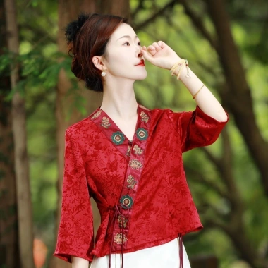 Cardigan Top Mùa Hè 2.025 Thêu Tay Ngắn Phong Cách Dân Tộc – Giá 316.323 VND 7