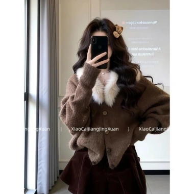 Cardigan và Top Rời Cổ V Sang Trọng, Dệt Kim Mỏng, Hoàn Hảo Khi Kết Hợp Với Váy Ngắn Bộ Đồ Hai Mảnh 129k