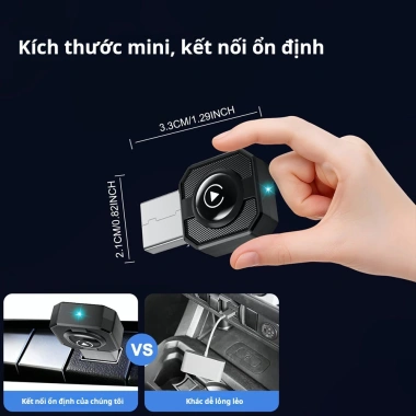 CarPlay không dây 2-in-1 - Cắm chạy ngay, hỗ trợ iPhone & Android, gọn nhẹ, giá 368.000đ