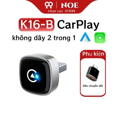 CarPlay không dây 2 trong 1 - Cắm chạy, iPhone & Android, Bluetooth 5.3, xe cũ