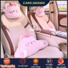 CarSpa Set Tựa Trên Xe Ô Tô Gấu Thỏ Đeo Nơ Dễ Thương Tựa Cổ, Gối Tựa Lưng, 105k