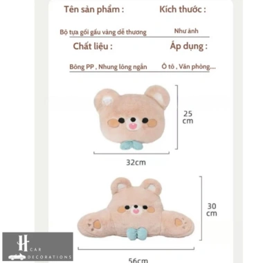 CarSpa Set Tựa Trên Xe Ô Tô Gấu Thỏ Đeo Nơ Dễ Thương Tựa Cổ, Gối Tựa Lưng, 105k 8 CarSpa Set Tựa Trên Xe Ô Tô Gấu Thỏ Đeo Nơ Dễ Thương Tựa Cổ, Gối Tựa Lưng, 105k 8