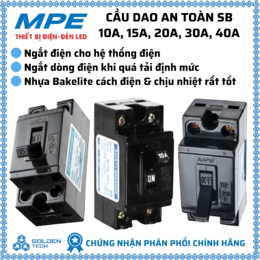 Cầu dao an toàn SB 10A-20A-30A-40A MPE chính hãng - Giá chỉ 44.256₫ (giá gốc 55.763₫)