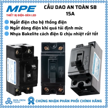 Cầu dao cóc an toàn CB MPE 10A-40A - Giá 44.256 VND, bảo vệ quá tải hiệu quả