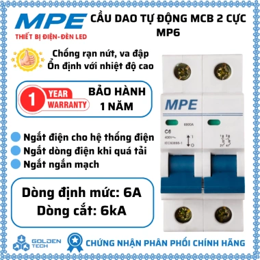 Cầu Dao Tự Động MCB 10A-63A MPE Seri MP6 2P 2 Cực - Giá ưu đãi 97.833 VND 6