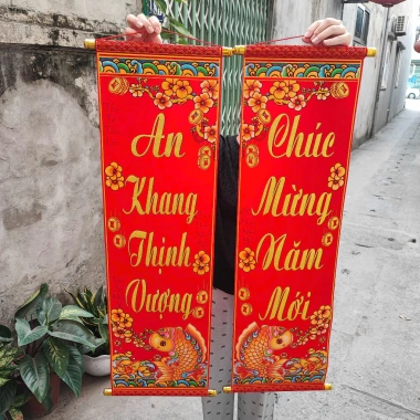 Câu Đối Đỏ In Nổi 3D Phủ Kim - Trang Trí Tết Nguyên Đán 2.026 Giá Ưu Đãi 129k 4