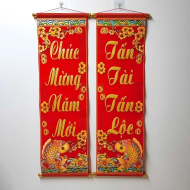 Câu Đối Đỏ In Nổi 3D Phủ Kim - Trang Trí Tết Nguyên Đán 2.026 Giá Ưu Đãi 129k 8