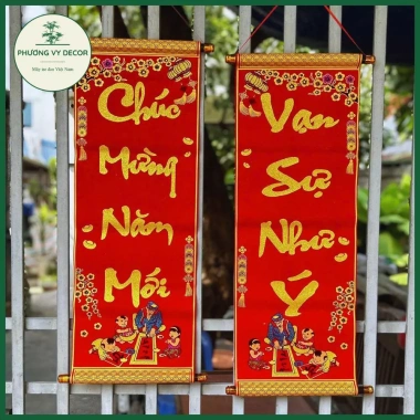 Câu đối đỏ liễn nhung kim tuyến Phương Vy Decor - Trang trí Tết giá ưu đãi 140.000đ 2