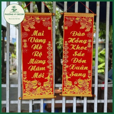 Câu đối đỏ liễn nhung kim tuyến Phương Vy Decor - Trang trí Tết giá ưu đãi 140.000đ 3