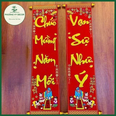 Câu đối đỏ liễn nhung kim tuyến Phương Vy Decor - Trang trí Tết giá ưu đãi 140.000đ 8