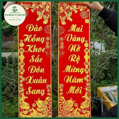 Câu đối đỏ liễn nhung kim tuyến Phương Vy Decor - Trang trí Tết giá ưu đãi 140.000đ 9