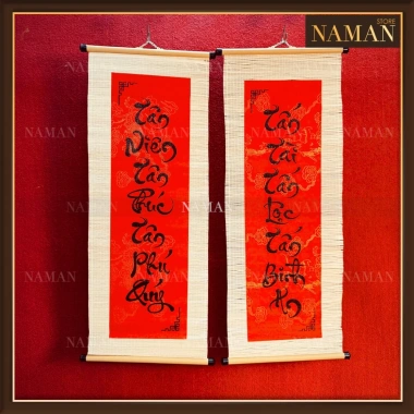 Câu Đối Đỏ Trang Trí Tết 2.026 - Tranh Liễn Giấy Nhung Thư Pháp Giá 99.500 VND