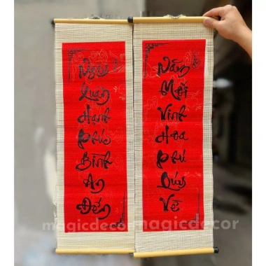 Câu đối mành tre trang trí Tết chữ thư pháp may mắn - Giá chỉ 185.000 VNĐ 4