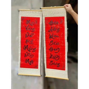 Câu đối mành tre trang trí Tết chữ thư pháp may mắn - Giá chỉ 185.000 VNĐ 10