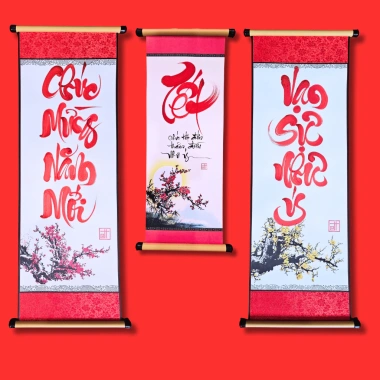 Câu đối tết 2.026 chúc mừng năm mới - Giấy bo vải lụa xinh xắn, trang trí tết đẹp, giá 85.000 VNĐ