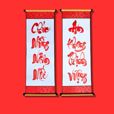 Câu đối tết 2.026 chúc mừng năm mới - Giấy bo vải lụa xinh xắn, trang trí tết đẹp, giá 85.000 VNĐ