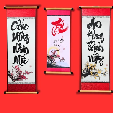 Câu đối tết 2.026 chúc mừng năm mới - Giấy bo vải lụa xinh xắn, trang trí tết đẹp, giá 85.000 VNĐ