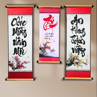 Câu đối tết 2.026 chúc mừng năm mới - Giấy bo vải lụa xinh xắn, trang trí tết đẹp, giá 85.000 VNĐ