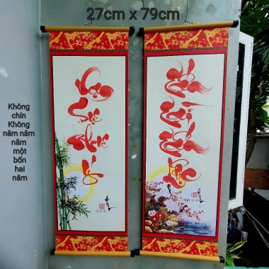 Câu đối tết 27x79cm kèm nẹp treo - Quà Tết, Tranh thư pháp, giảm còn 99.000đ 3 Câu đối tết 27x79cm kèm nẹp treo - Quà Tết, Tranh thư pháp, giảm còn 99.000đ 3
