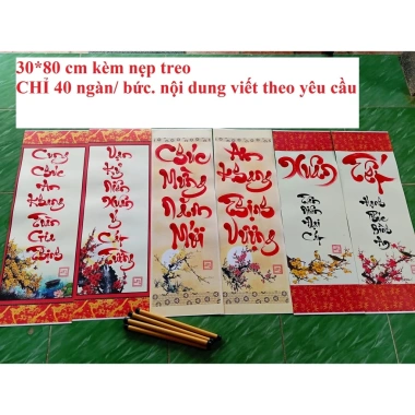 Câu đối Tết đặt làm theo yêu cầu - Giá 35.000đ, phong thủy, thiết kế độc đáo, trang trí nhà mới