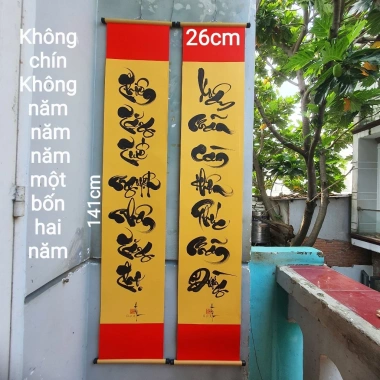 Câu đối tết giấy mỹ thuật 26x141cm - Hai mẫu vàng đỏ, giảm còn 245.000đ 5 Câu đối tết giấy mỹ thuật 26x141cm - Hai mẫu vàng đỏ, giảm còn 245.000đ 5
