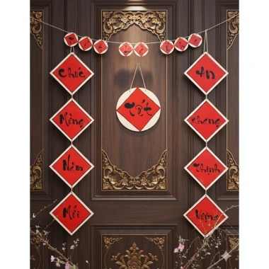 Câu Đối Tết Gỗ Treo Trang Trí Nhà Cửa Decor Cổ Truyền Đón Năm Mới Giá 50.000₫ 2