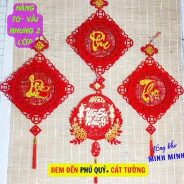 Câu Đối Tết Khánh Tết Size To Chữ Việt Phú Quý Cát Tường - Quạt, Khánh Nhung, Liễng, Thần Tài - 25.000₫