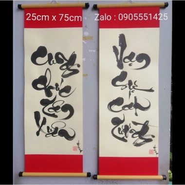 Câu đối Tết – Quà Ông Bà, Cha Mẹ – Tranh Thư Pháp Cung Chúc Tân Xuân – 120.000đ