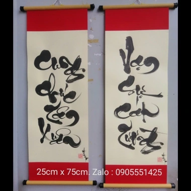 Câu đối Tết – Quà Ông Bà, Cha Mẹ – Tranh Thư Pháp Cung Chúc Tân Xuân – 120.000đ