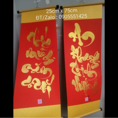 Câu đối Tết – Quà Ông Bà, Cha Mẹ – Tranh Thư Pháp Cung Chúc Tân Xuân – 120.000đ