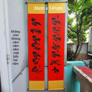 Câu đối tết thư pháp giấy mỹ thuật đa kích thước - Trang trí nhà cửa, giá ưu đãi 149k