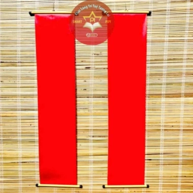 Câu đối thư pháp đỏ 26x109cm - Trang trí Tết, liễu giấy nhung nẹp treo, 49.000₫ 8
